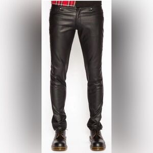 Tripp NYC Daang Goodman Black Faux Leather 5 Pocket Jeans